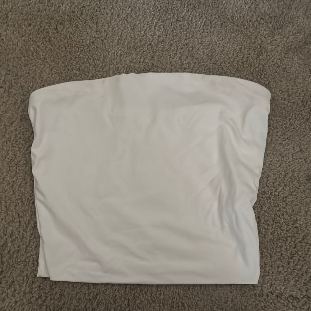 Amazon White Strapless Top